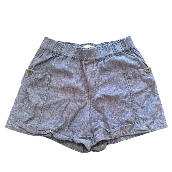 Anthropologie Hei Hei Blue Linen Blend Shorts - Picture 1 of 5